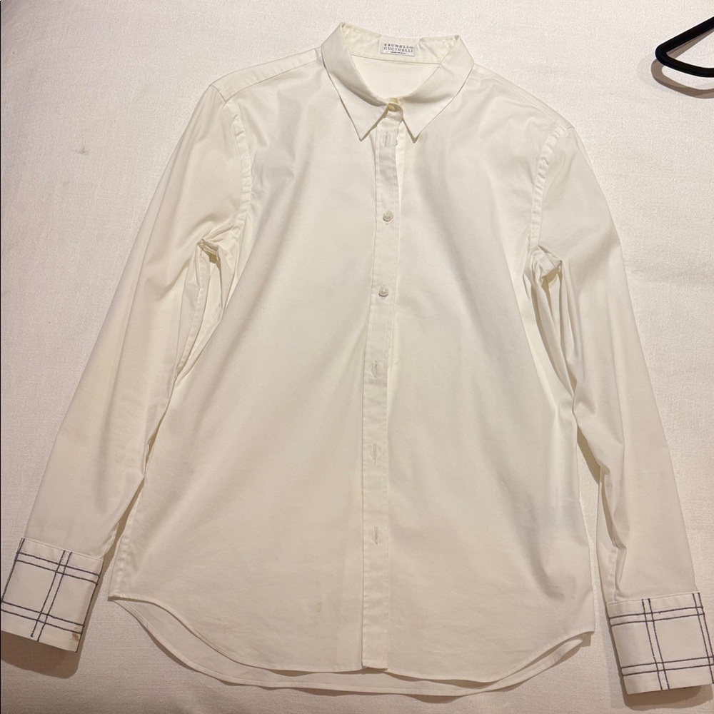 Brunello Cucinelli Cream Button Down Shirt